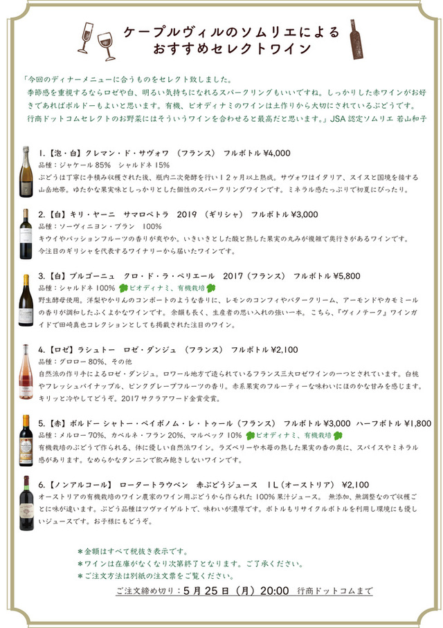 千駄木ケープルヴィル のソムリエが自信を持ってオススメするワインリスト。デリバリーサービス。谷根千周辺地域限定。