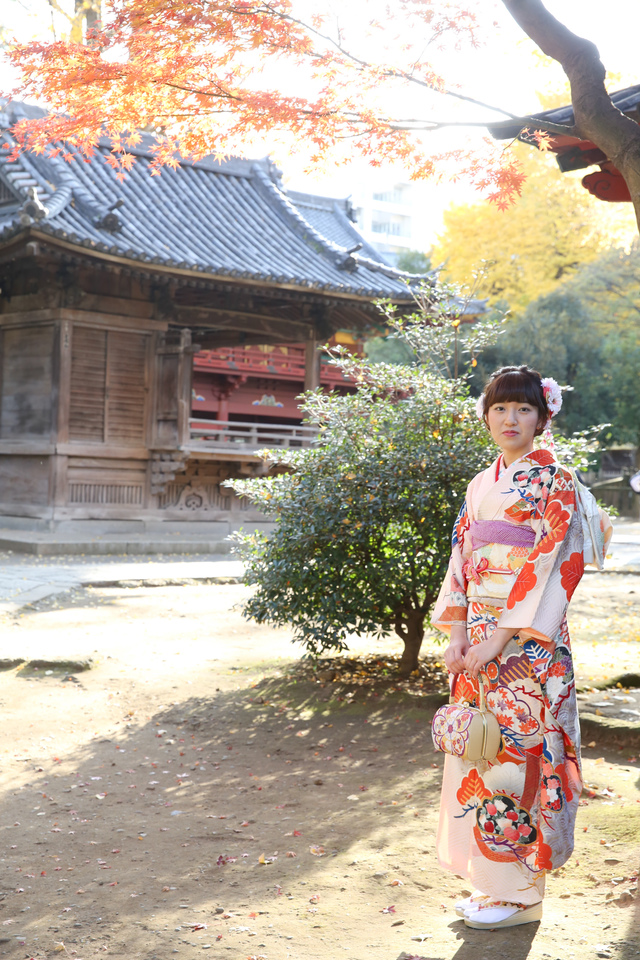 前撮り撮影は、落ち着いた雰囲気のなか、シックに撮影したいものです。根津神社や庭園など、撮影にぴったりの場所にロケーション撮影。